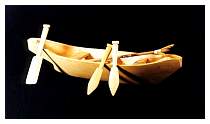 Canoe with fishing gear - carving