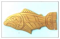 Salmon Plaque carved from Yellow Cedar
